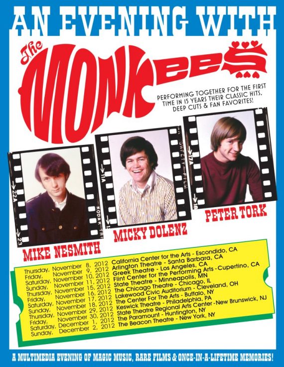 Gira norteamericana de The Monkees en noviembre de 2012