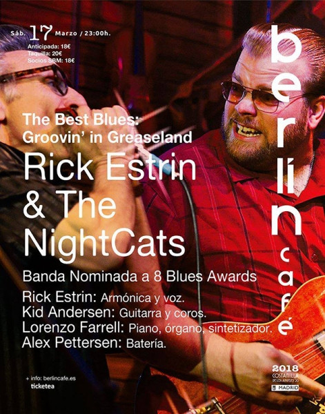 Rick Estrin & The Nightcats en Barcelona y Madrid 2018