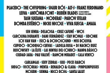 El Festival Cruïlla en julio con nombres destacados como The Offspring, Alt-J, Rubén Blades, Placebo, Franz Ferdinand, Sigur Rós, Antònia Font, entre otros