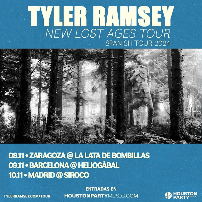 Tyler Ramsey anuncia conciertos en Zaragoza, Barcelona y Madrid para presentar New Lost Ages
